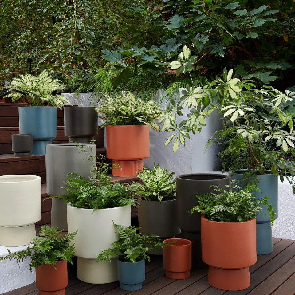 Bishop Indoor/Outdoor Pedestal Planters - West Elm UK